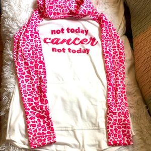 NWOT LuLuRoe “Not Today Cancer, Not Today “ , Leopard Print Pink Pocket In Front